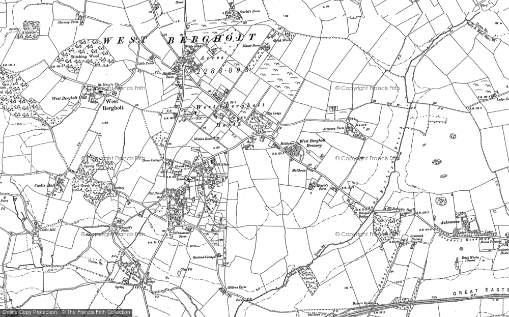 Old Map of West Bergholt, 1896 in 1896