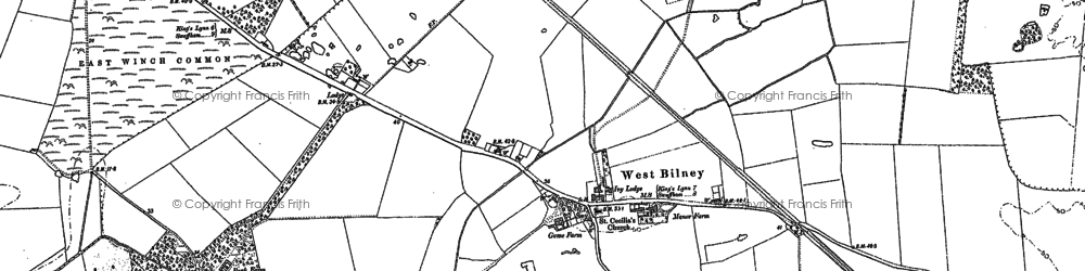 Old map of West Bilney in 1884