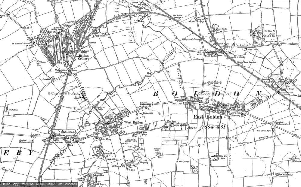 Old Map of West Boldon, 1913 - 1914 in 1913