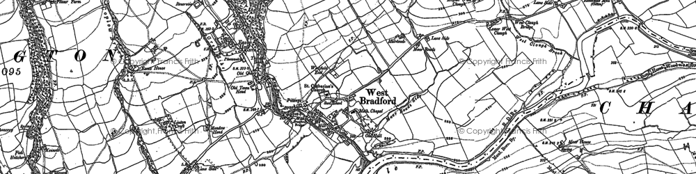 Old map of West Bradford in 1930