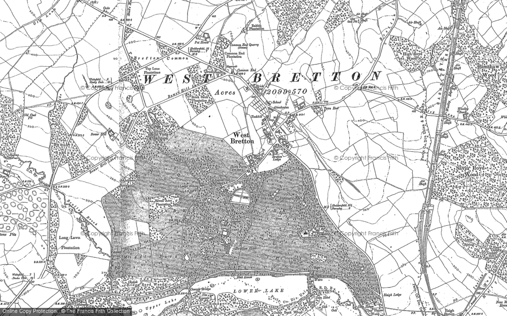 Old Map of West Bretton, 1891 in 1891