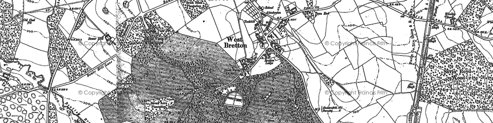 Old map of Bretton Hall (College) in 1891