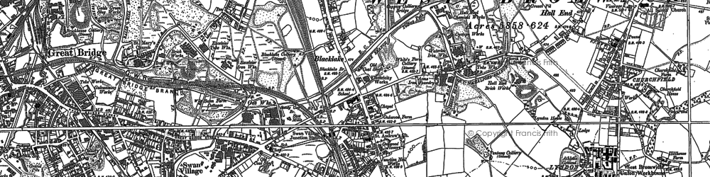 Old map of West Bromwich in 1901