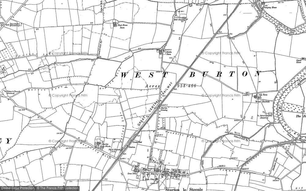 Old Map of West Burton, 1898 in 1898
