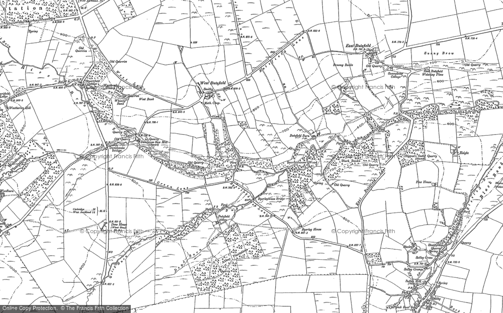Old Map of Historic Map covering Wheatley Grange in 1895