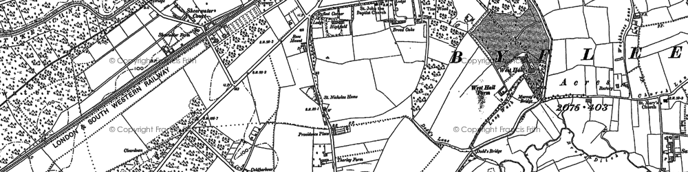 Old map of West Byfleet in 1895