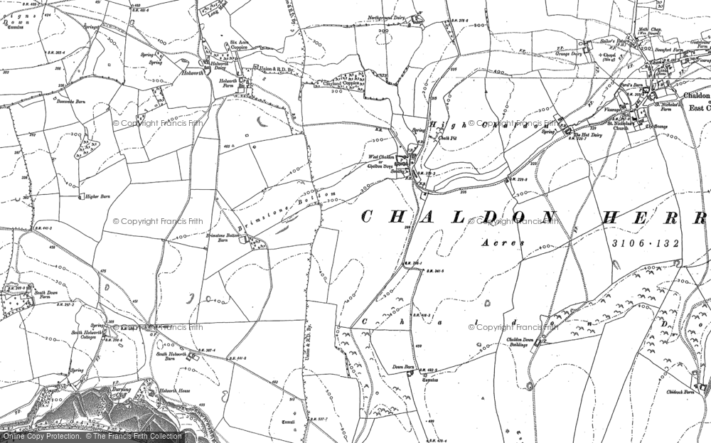 Old Map of West Chaldon, 1886 - 1901 in 1886