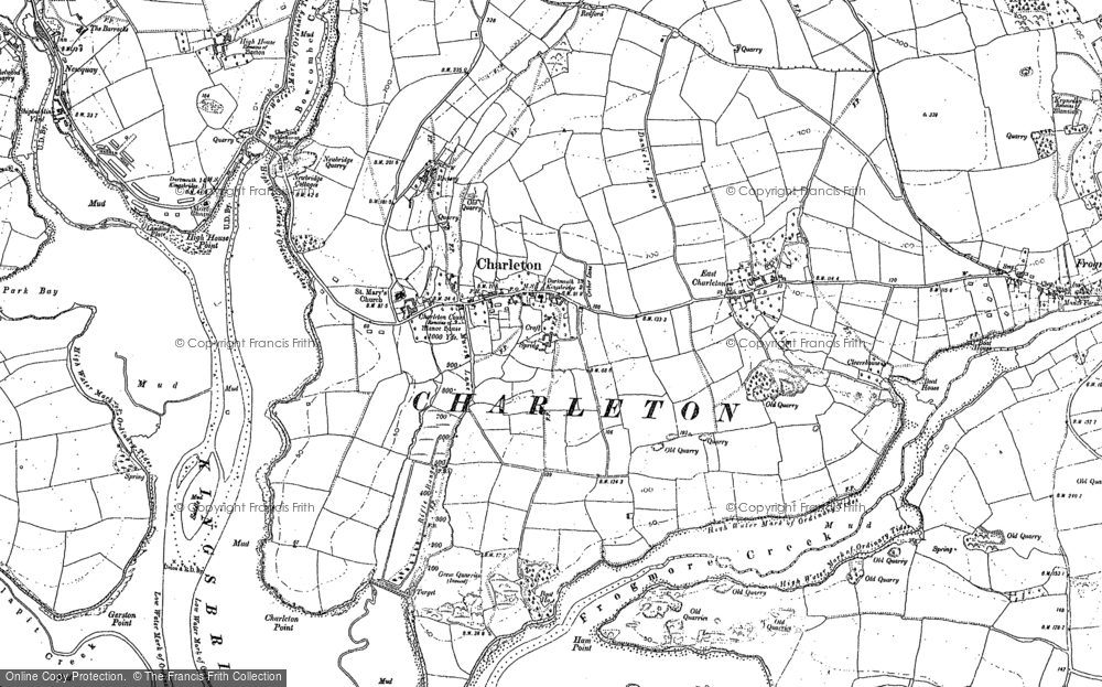 Old Map of West Charleton, 1905 in 1905