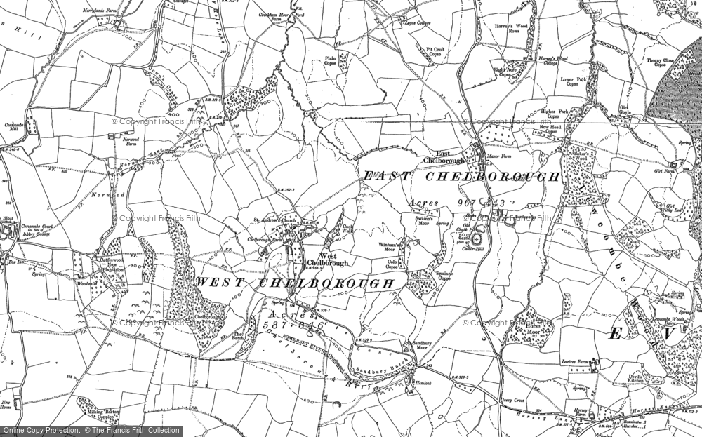 Old Map of West Chelborough, 1887 - 1901 in 1887