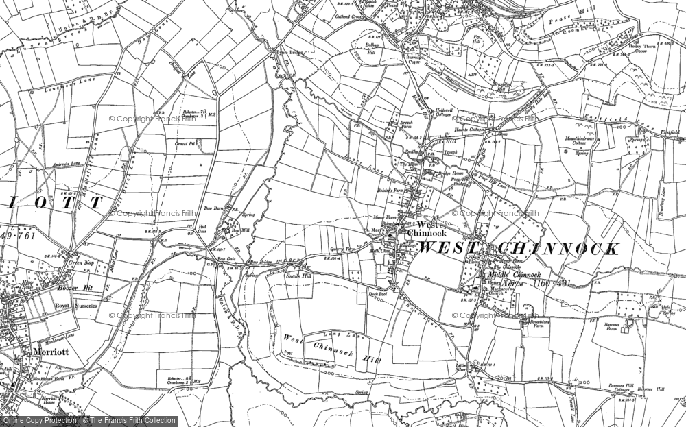 Old Map of Historic Map covering Snails Hill in 1886