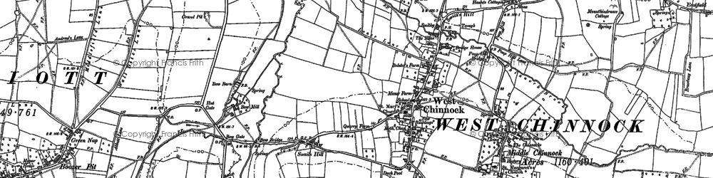 Old map of West Chinnock in 1886