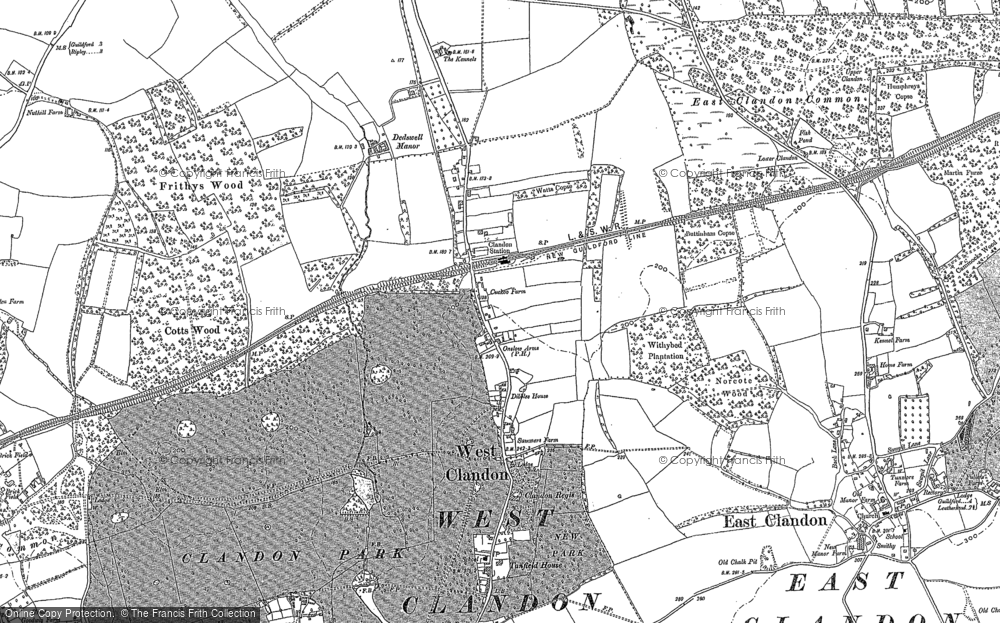 Old Map of West Clandon, 1895 in 1895