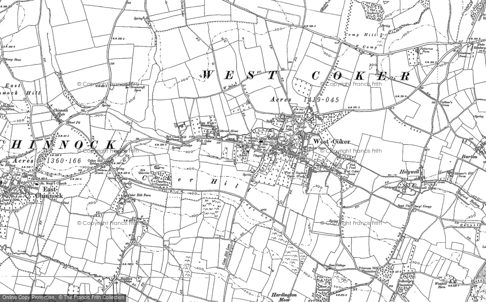 Old Map of West Coker, 1886 - 1901 in 1886