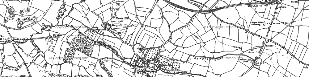 Old map of Burford Cross in 1885