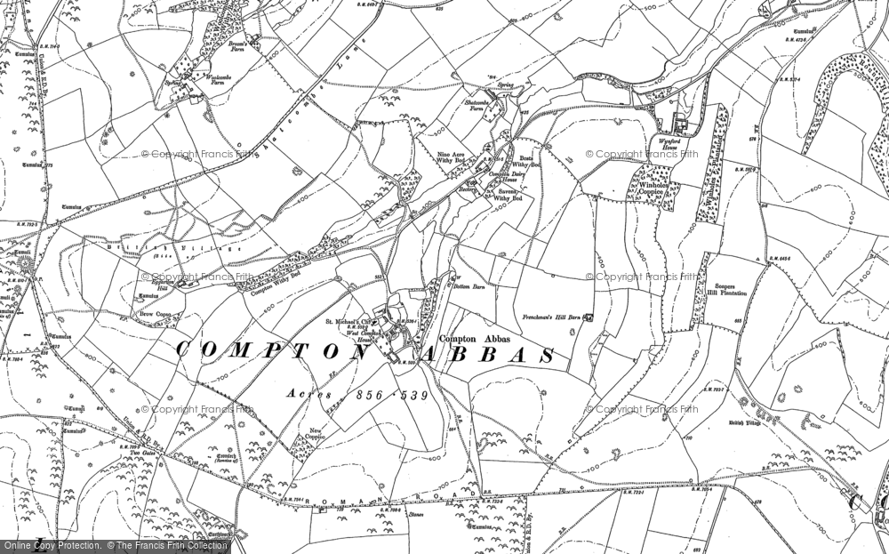 Old Map of West Compton, 1886 in 1886