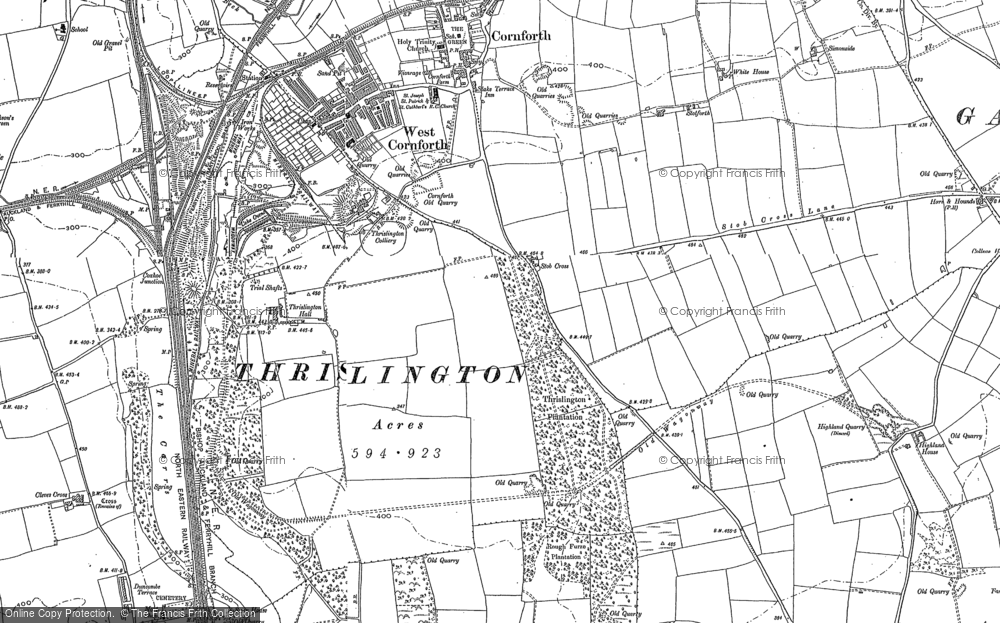 Old Map of West Cornforth, 1896 in 1896