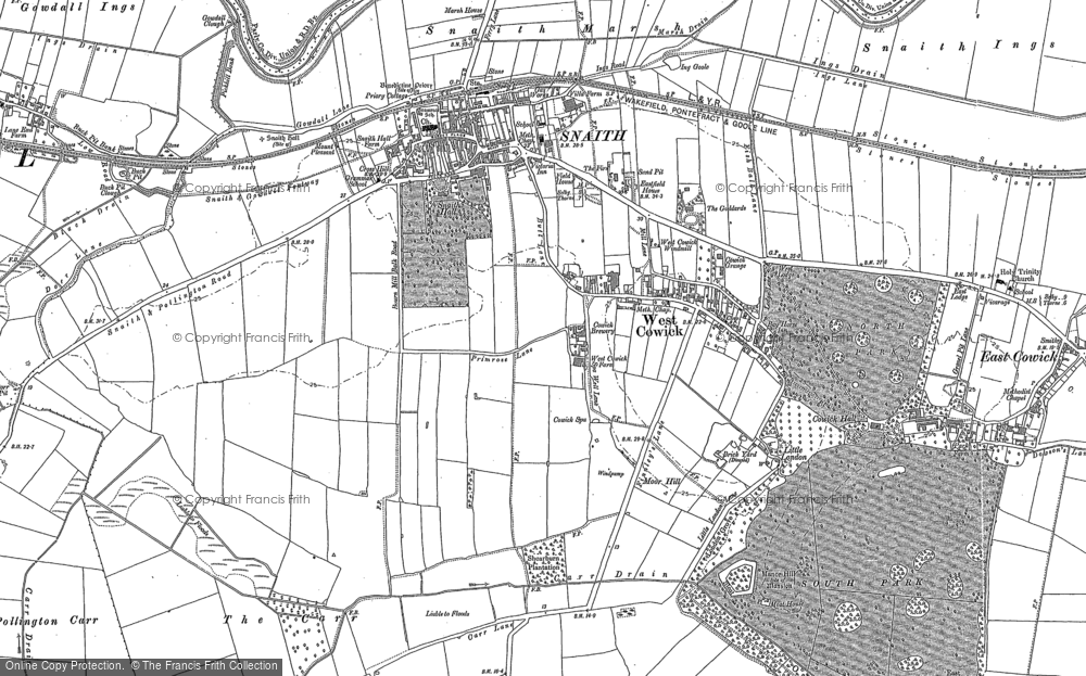 Old Map of West Cowick, 1888 - 1904 in 1888