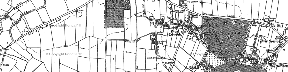 Old map of West Cowick in 1888