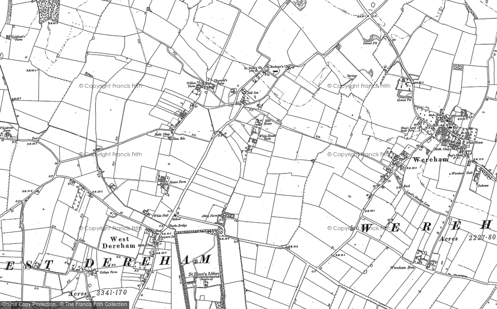 Old Map of West Dereham, 1884 - 1886 in 1884