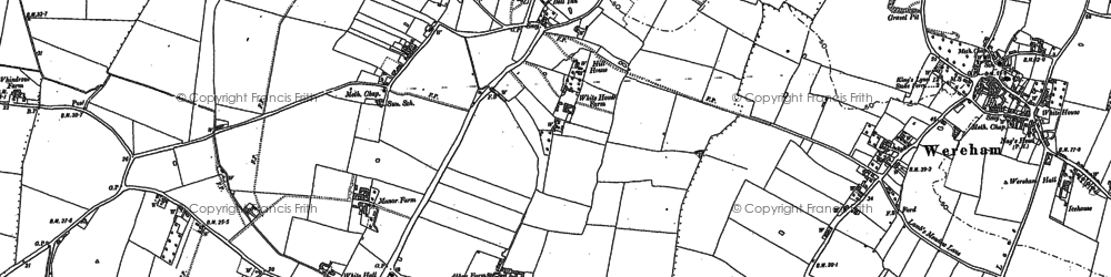 Old map of West Dereham in 1884