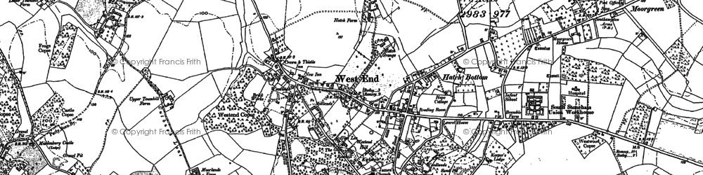 Old map of Sholing Common in 1895