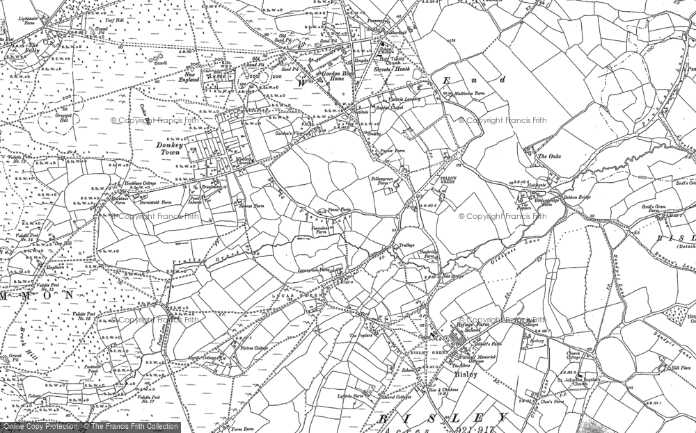 Old Map of Historic Map covering Brock Hill in 1895