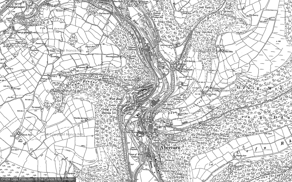 Old Map of Historic Map covering Llanfach in 1899
