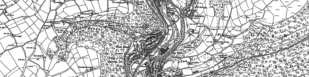 Old map of Llanfach in 1899