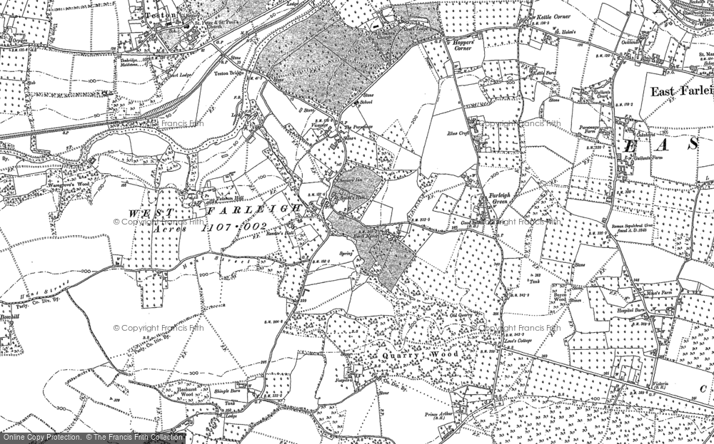 Old Map of West Farleigh, 1895 in 1895