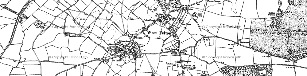 Old map of West Felton in 1875