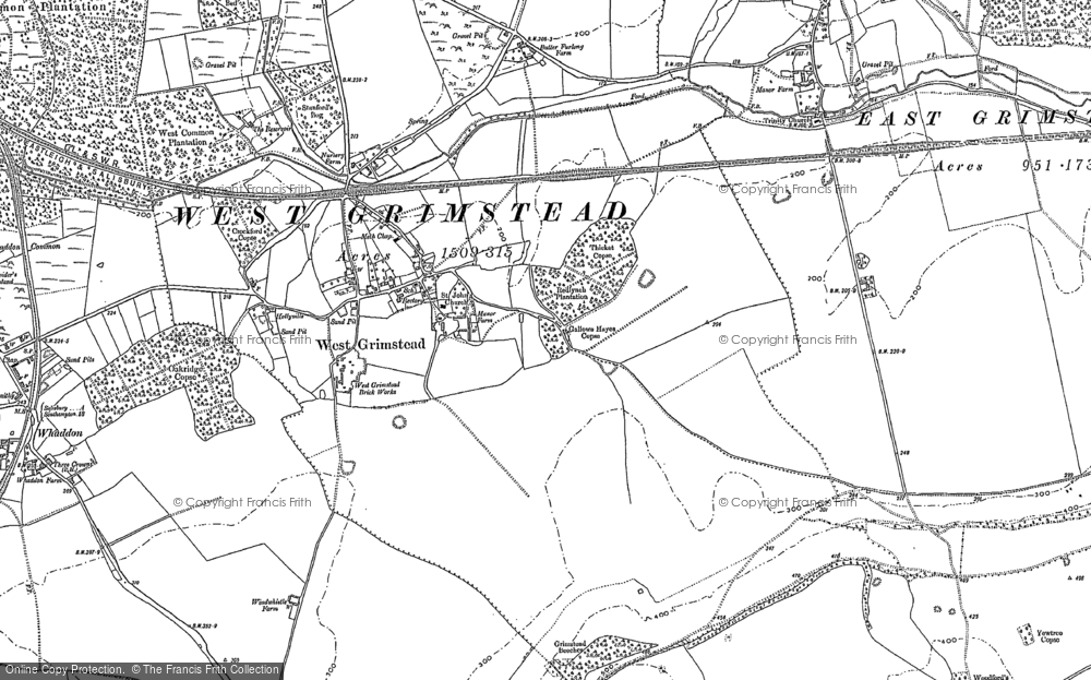Old Map of West Grimstead, 1908 - 1924 in 1908