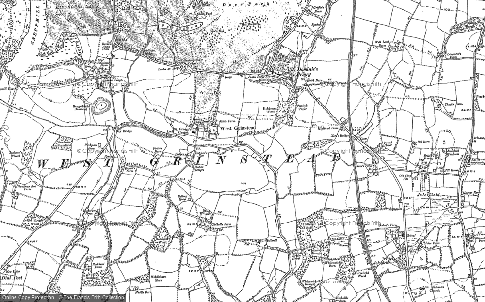 Old Map of West Grinstead, 1896 in 1896