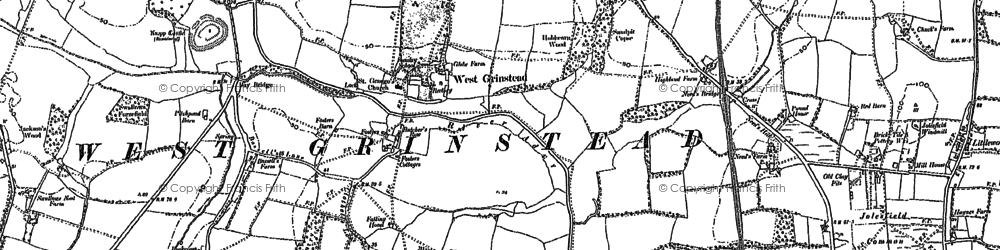 Old map of West Grinstead in 1896