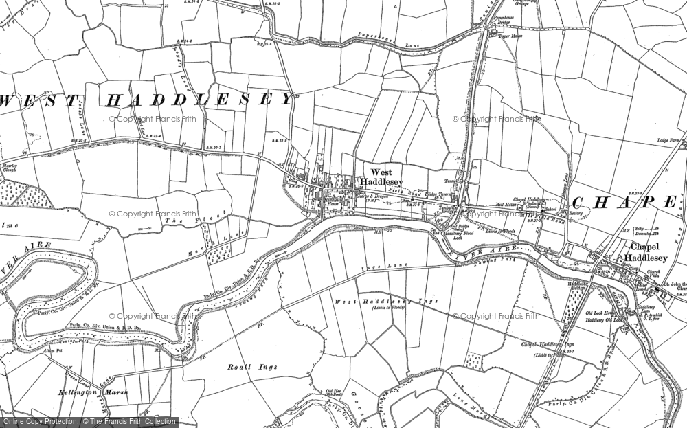 Old Map of West Haddlesey, 1888 - 1890 in 1888
