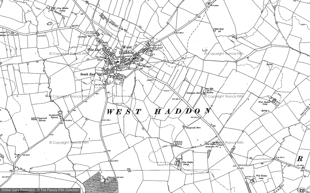 Old Map of West Haddon, 1884 in 1884