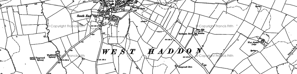 Old map of West Haddon in 1884