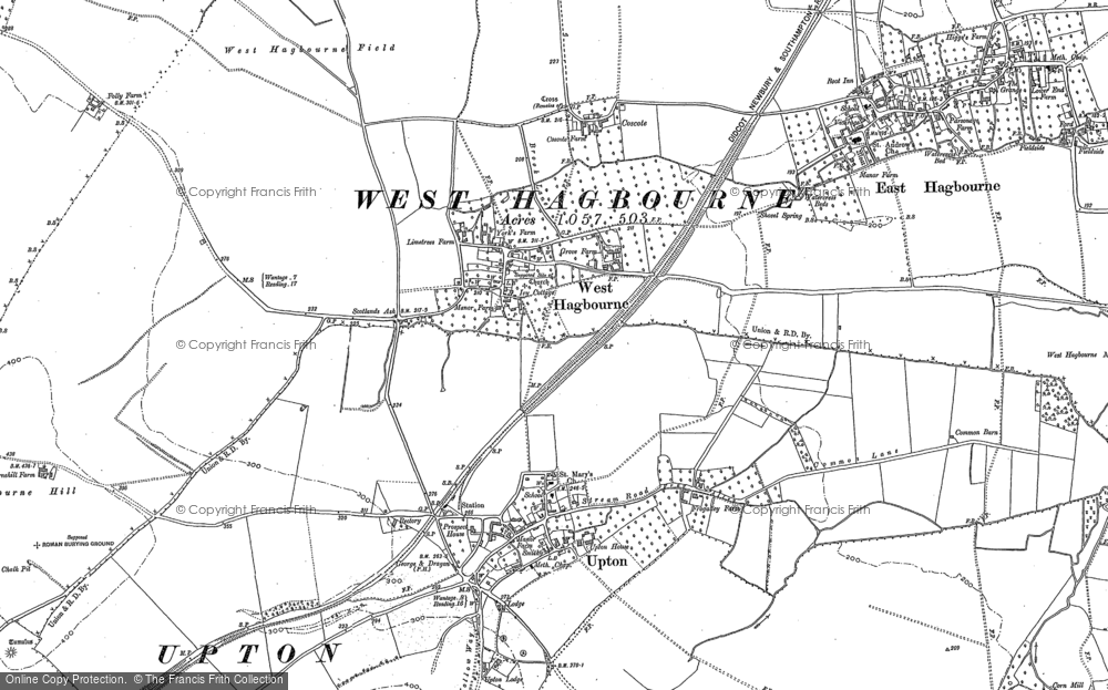 Old Map of West Hagbourne, 1898 in 1898