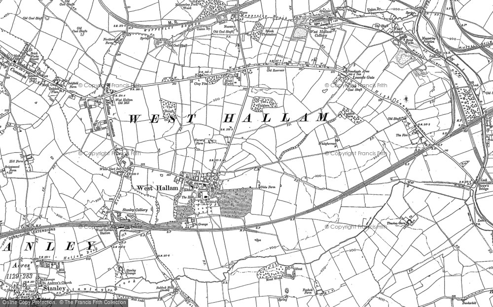 Old Map of West Hallam, 1879 - 1899 in 1879