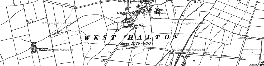 Old map of West Halton in 1885