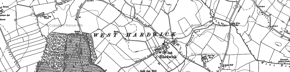 Old map of West Hardwick in 1860