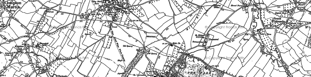 Old map of West Harptree in 1884