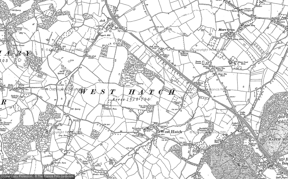 Old Map of West Hatch, 1886 in 1886
