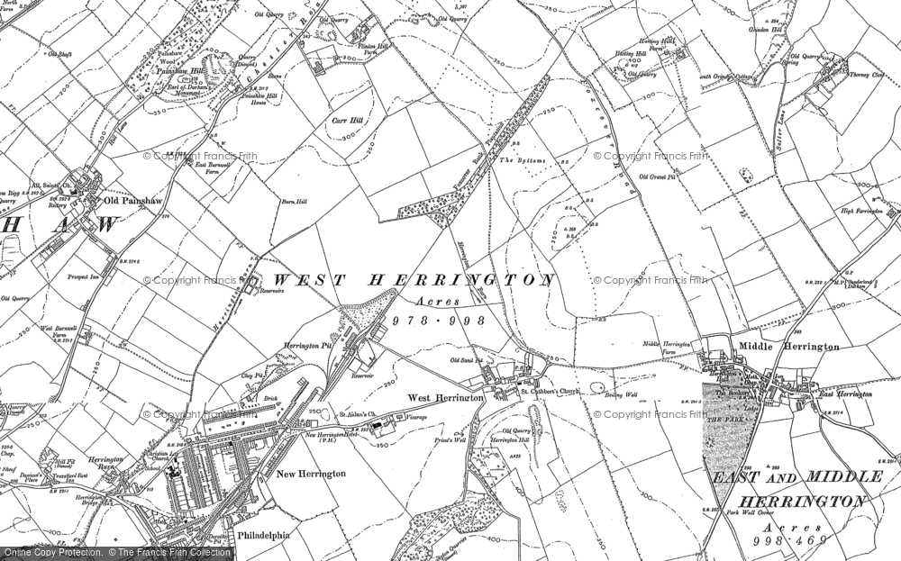 Old Map of West Herrington, 1895 - 1914 in 1895
