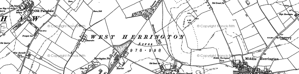 Old map of West Herrington in 1895