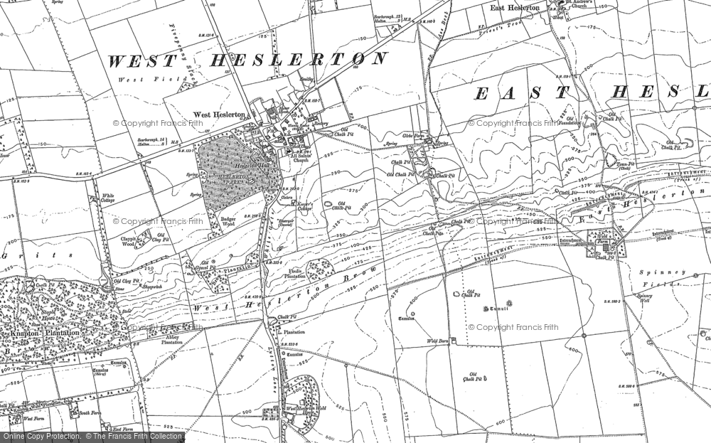 Old Map of West Heslerton, 1888 - 1889 in 1888