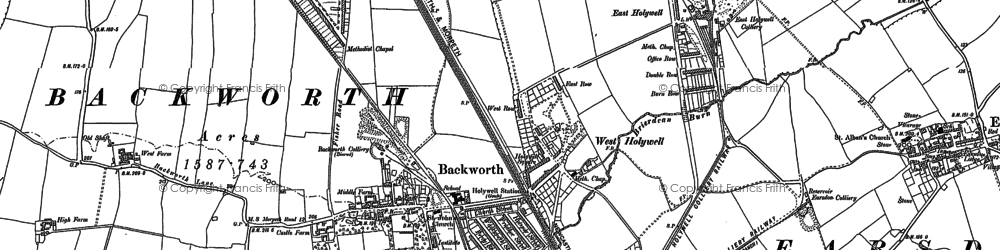 Old map of West Holywell in 1895