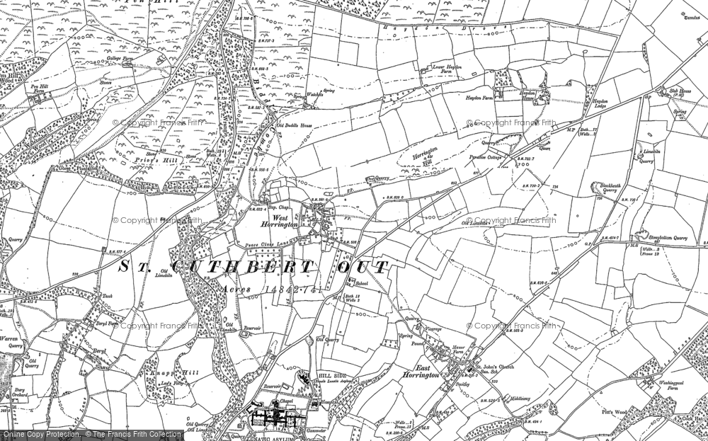 Old Map of Historic Map covering Beryl in 1885