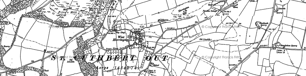 Old map of West Horrington in 1885