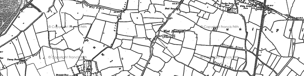 Old map of Huntspill in 1885