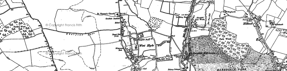 Old map of West Hyde in 1895